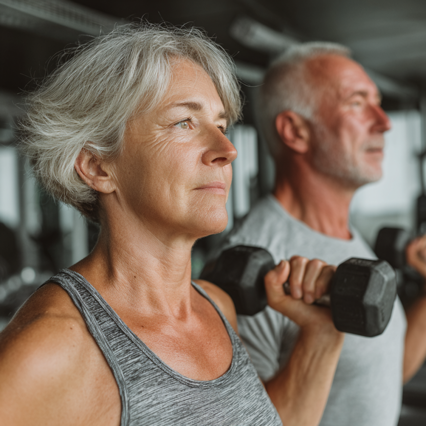 Grup de adulți participând la o sesiune de yoga în aer liber